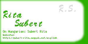 rita subert business card